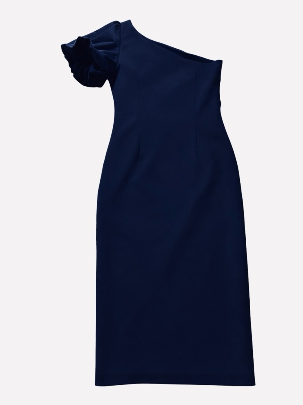 Lauren Ralph Lauren One Shoulder Formal Cocktail Evening Navy Blue Dress Sz 10 - Picture 4 of 9